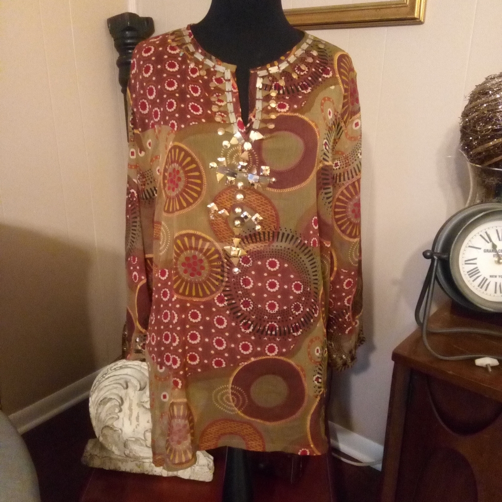 Sheer blouse or cover-up